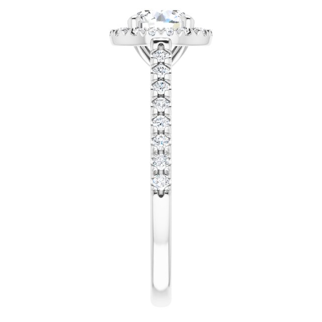 French-Set Halo-Style Engagement Ring