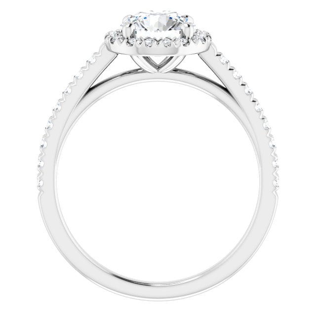 French-Set Halo-Style Engagement Ring