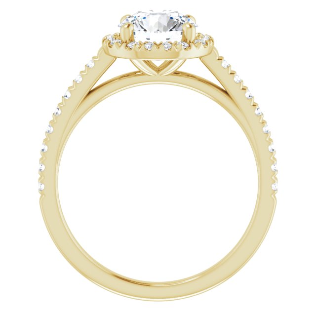 French-Set Halo-Style Engagement Ring
