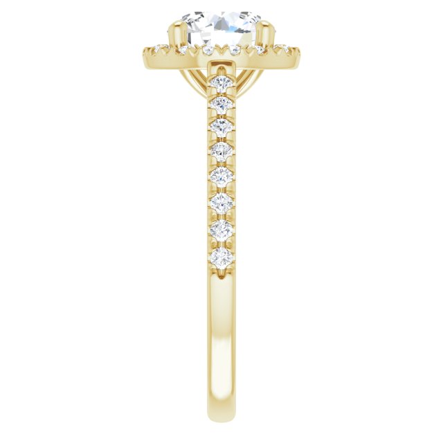 French-Set Halo-Style Engagement Ring