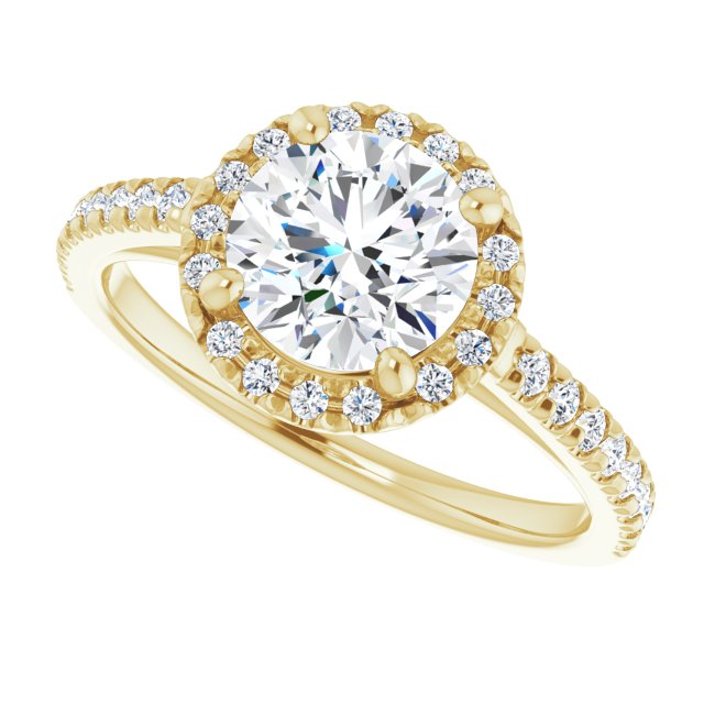 French-Set Halo-Style Engagement Ring