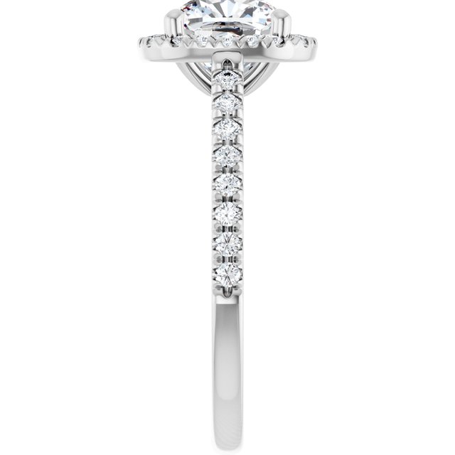 French-Set Halo-Style Engagement Ring