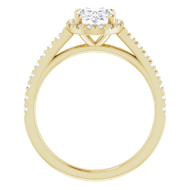 French-Set Halo-Style Engagement Ring