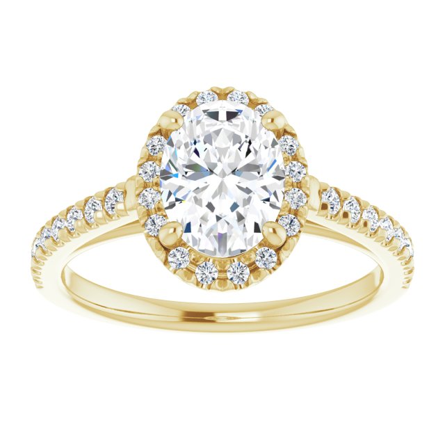 French-Set Halo-Style Engagement Ring
