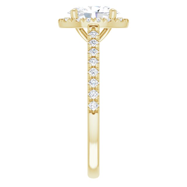 French-Set Halo-Style Engagement Ring