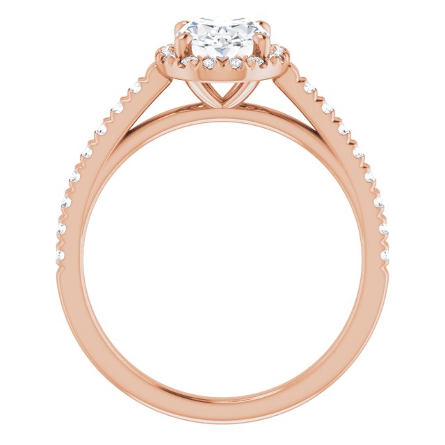 French-Set Halo-Style Engagement Ring