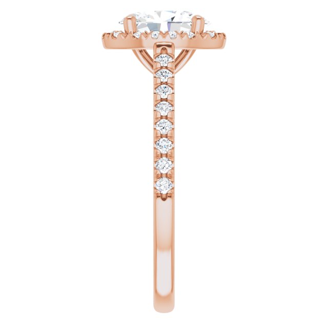 French-Set Halo-Style Engagement Ring