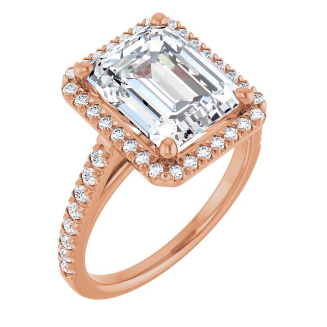 French-Set Halo-Style Engagement Ring