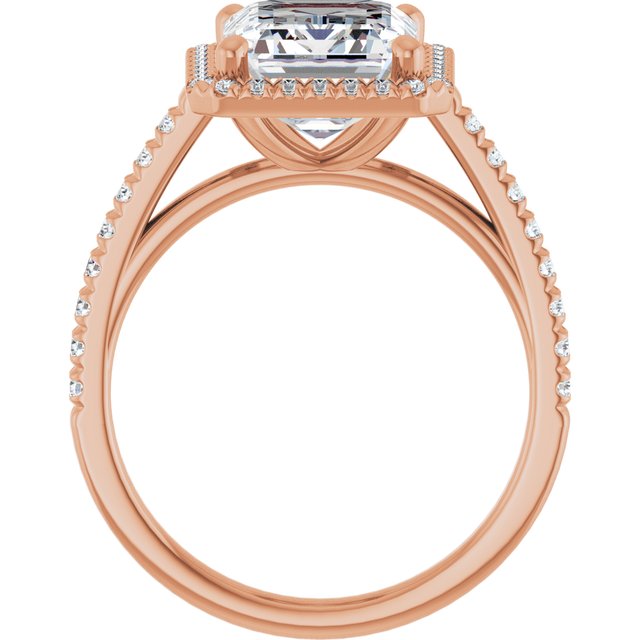 French-Set Halo-Style Engagement Ring
