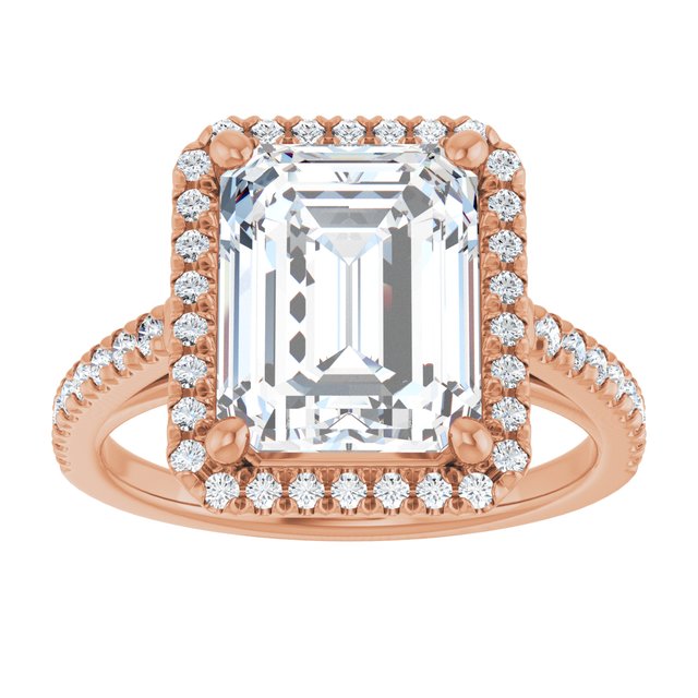 French-Set Halo-Style Engagement Ring
