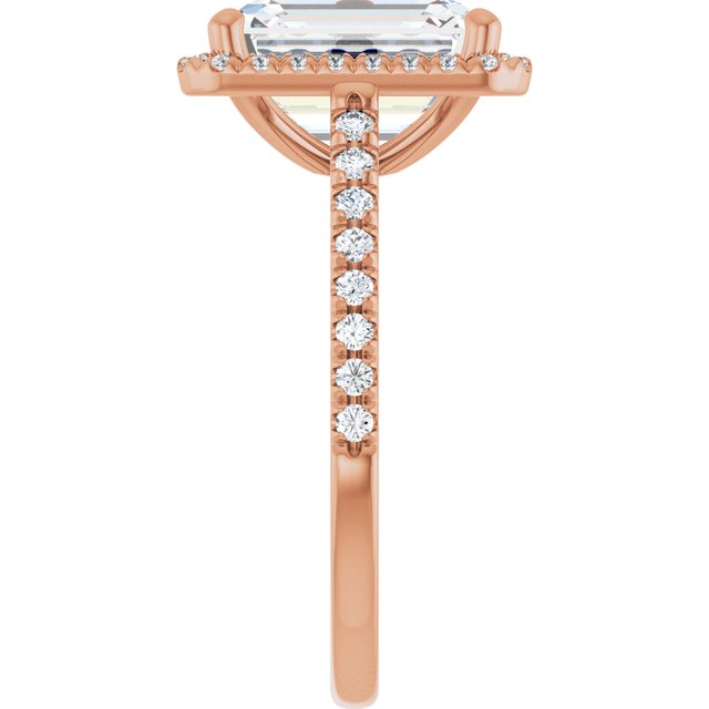 French-Set Halo-Style Engagement Ring