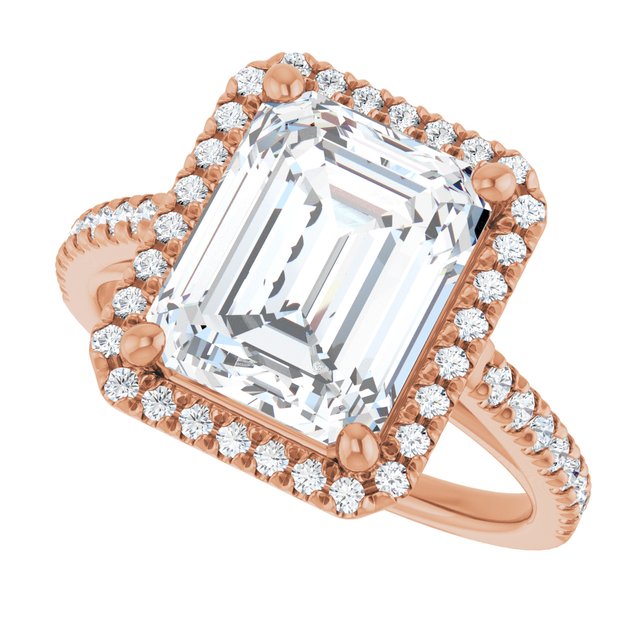 French-Set Halo-Style Engagement Ring
