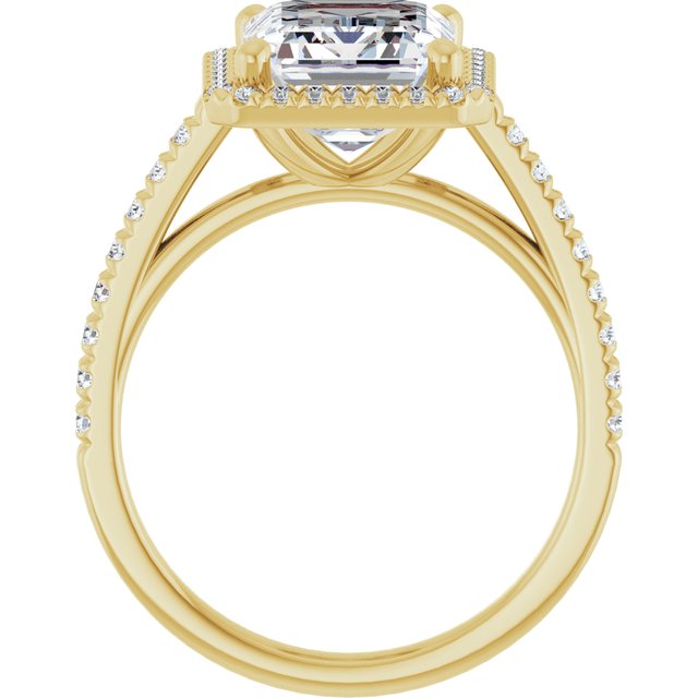 French-Set Halo-Style Engagement Ring