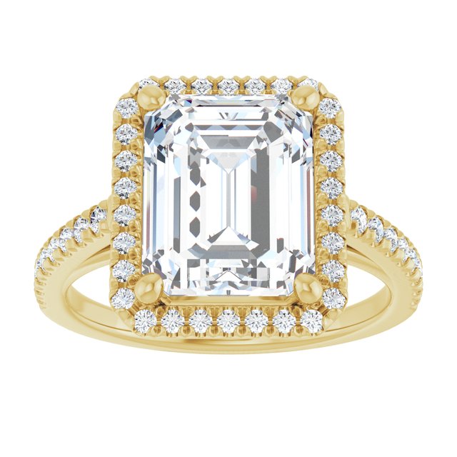 French-Set Halo-Style Engagement Ring