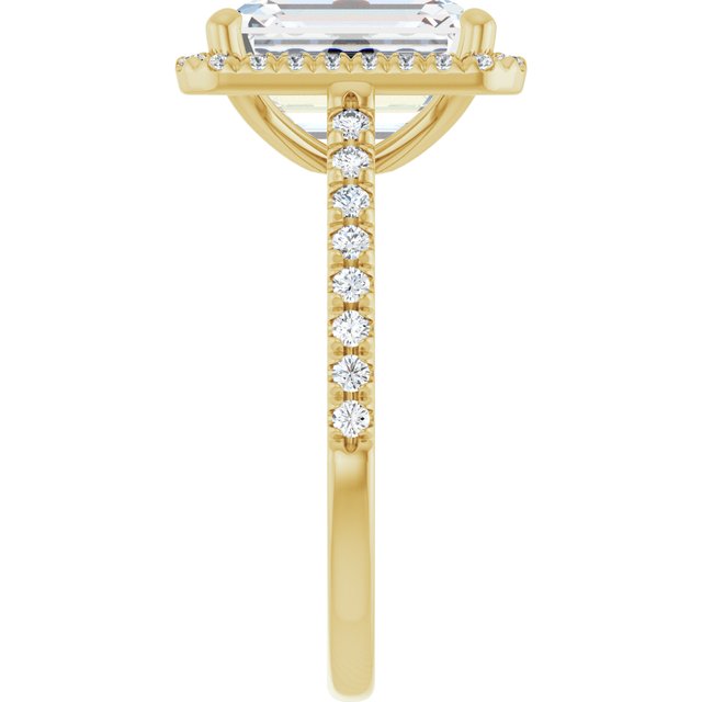 French-Set Halo-Style Engagement Ring