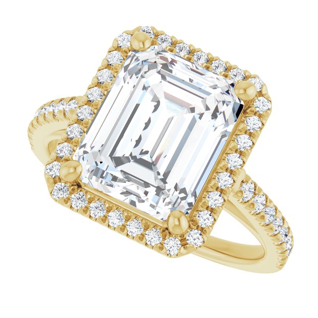 French-Set Halo-Style Engagement Ring