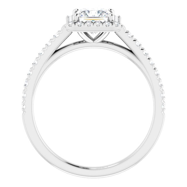 French-Set Halo-Style Engagement Ring