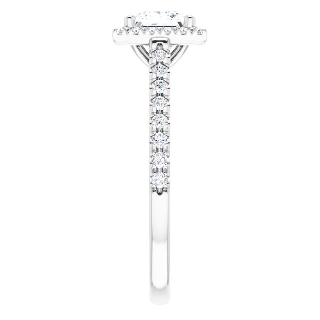 French-Set Halo-Style Engagement Ring