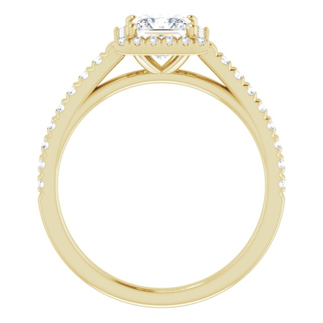 French-Set Halo-Style Engagement Ring