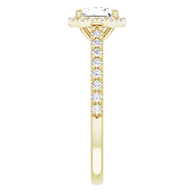 French-Set Halo-Style Engagement Ring