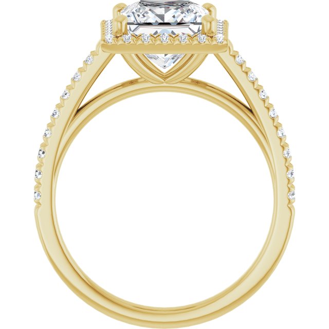 French-Set Halo-Style Engagement Ring
