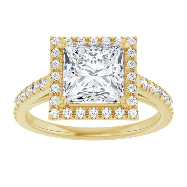 French-Set Halo-Style Engagement Ring