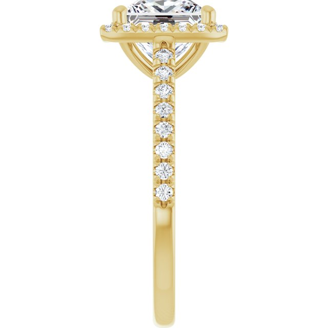 French-Set Halo-Style Engagement Ring