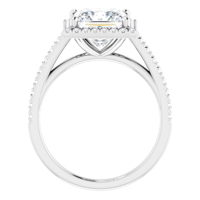 French-Set Halo-Style Engagement Ring