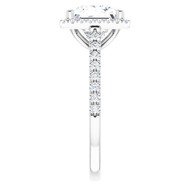French-Set Halo-Style Engagement Ring