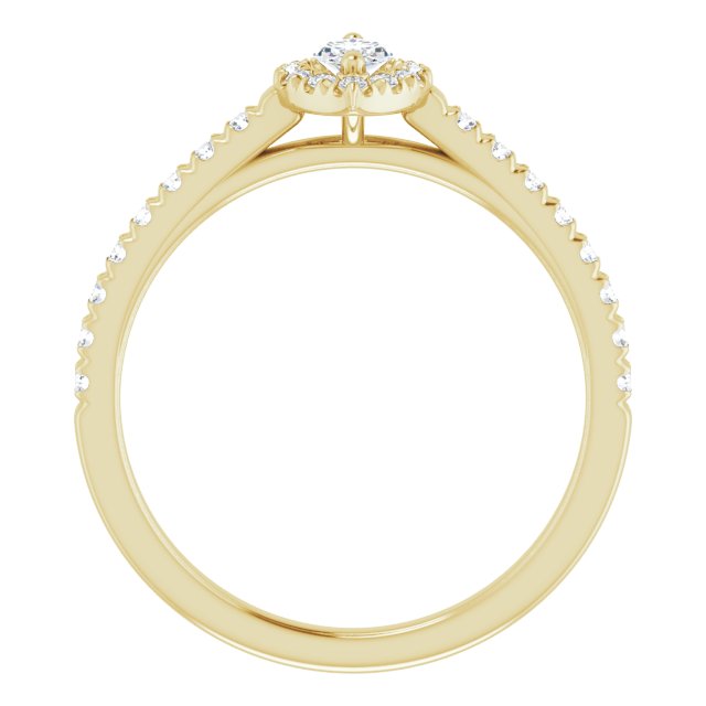 French-Set Halo-Style Engagement Ring