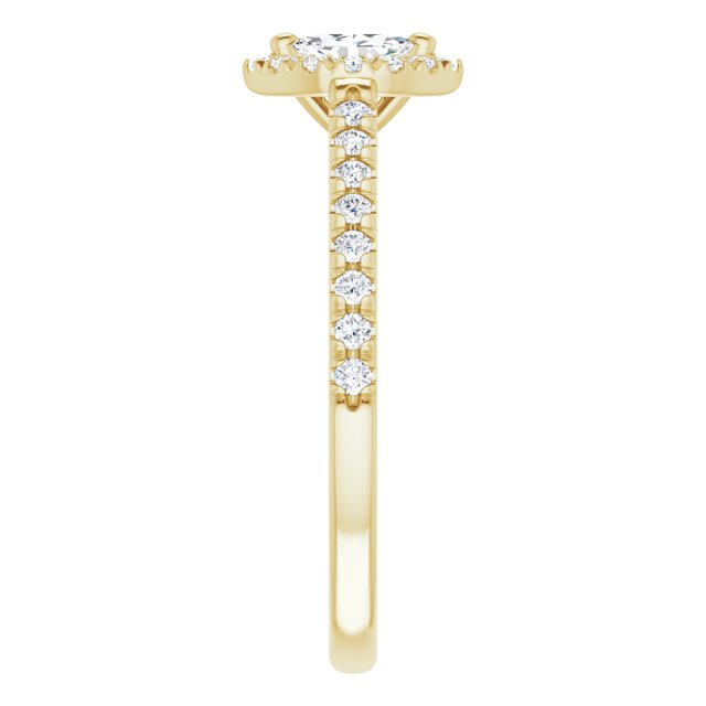 French-Set Halo-Style Engagement Ring