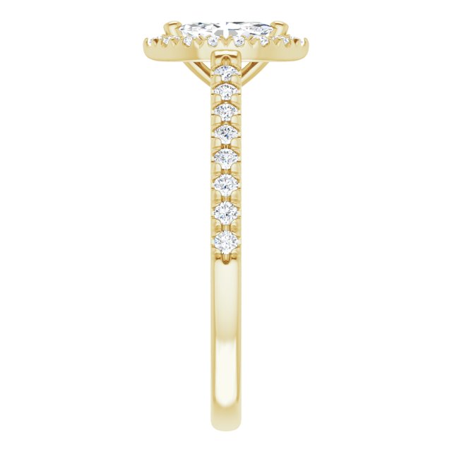 French-Set Halo-Style Engagement Ring
