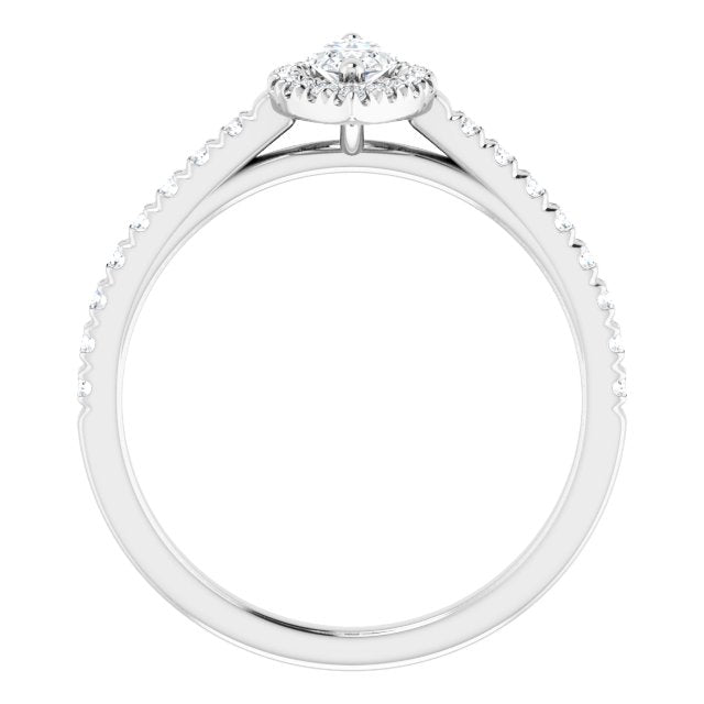 French-Set Halo-Style Engagement Ring