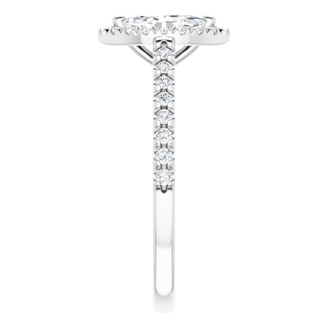 French-Set Halo-Style Engagement Ring