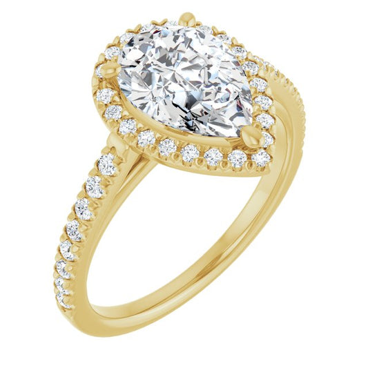 French-Set Halo-Style Engagement Ring