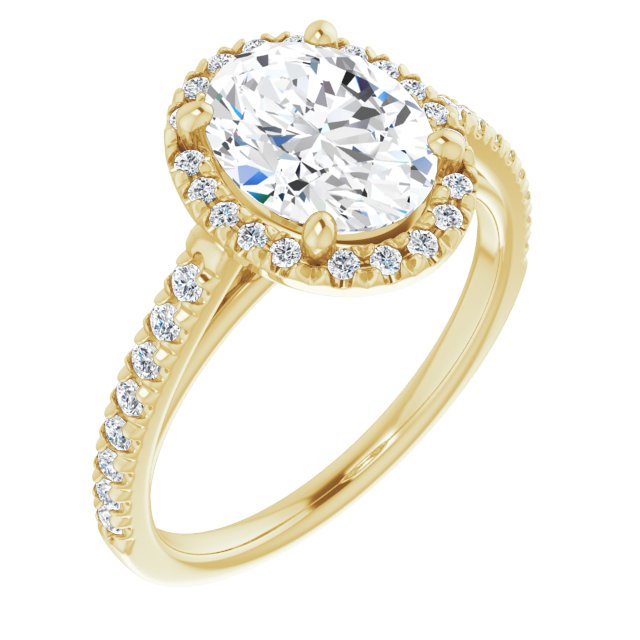French-Set Halo-Style Engagement Ring