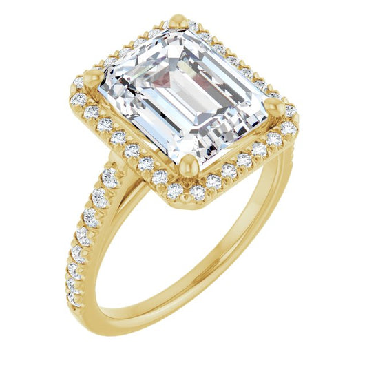 French-Set Halo-Style Engagement Ring