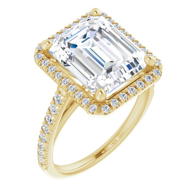 French-Set Halo-Style Engagement Ring