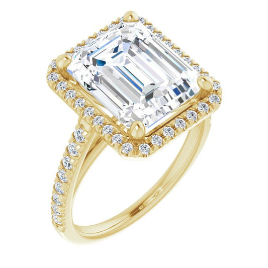 French-Set Halo-Style Engagement Ring