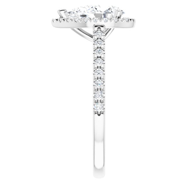 French-Set Halo-Style Engagement Ring