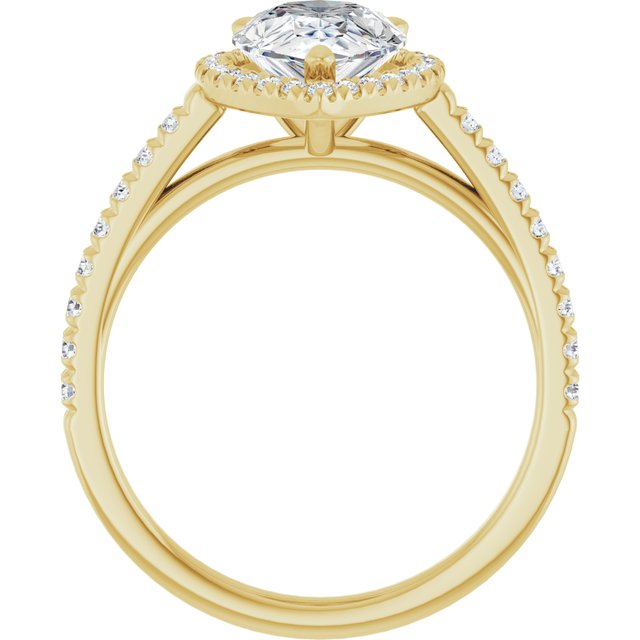 French-Set Halo-Style Engagement Ring