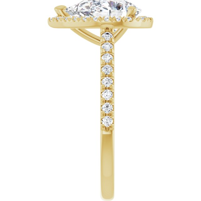 French-Set Halo-Style Engagement Ring
