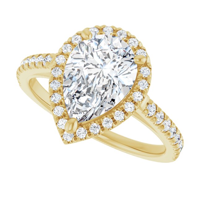 French-Set Halo-Style Engagement Ring