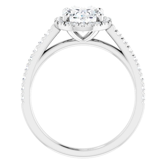 French-Set Halo-Style Engagement Ring