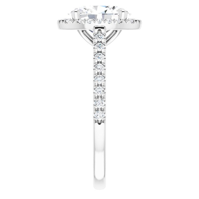 French-Set Halo-Style Engagement Ring