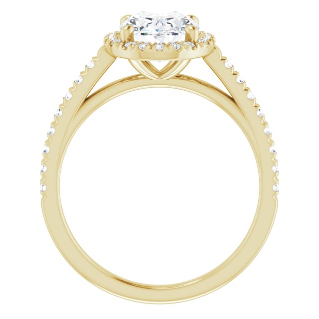 French-Set Halo-Style Engagement Ring