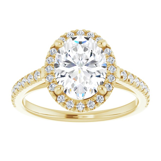 French-Set Halo-Style Engagement Ring