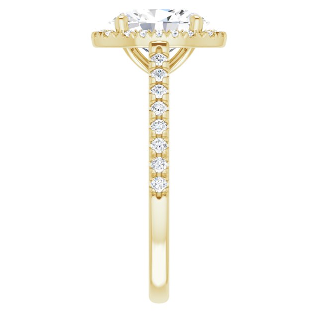 French-Set Halo-Style Engagement Ring