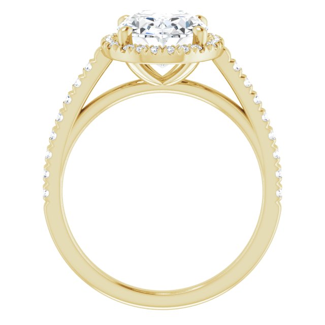 French-Set Halo-Style Engagement Ring