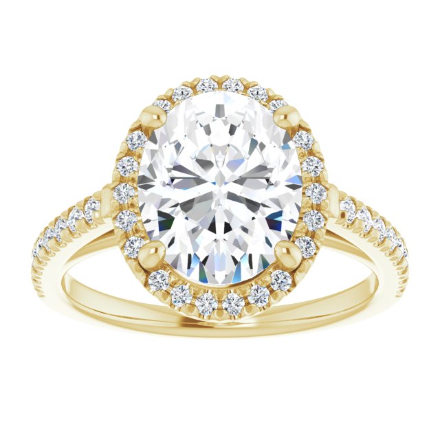 French-Set Halo-Style Engagement Ring